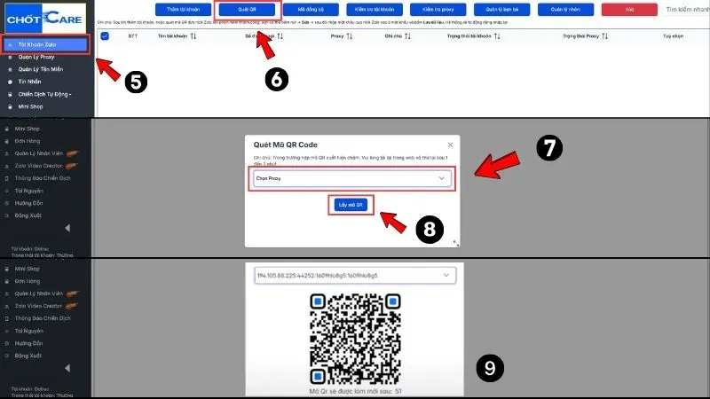 Quét mã QR để đăng nhập và bắt đầu sử dụng công cụ