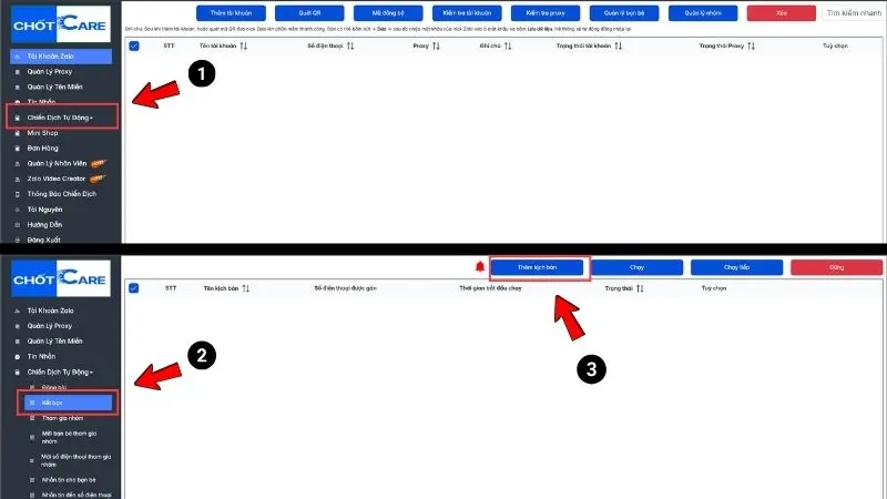 Cách thêm chiến dịch kết bạn tự động trên Zalo