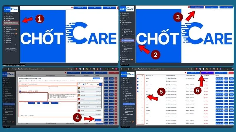 Gửi tin nhắn qua tệp số điện thoại với Chốt Care giúp tiết kiệm thời gian, tăng hiệu quả
